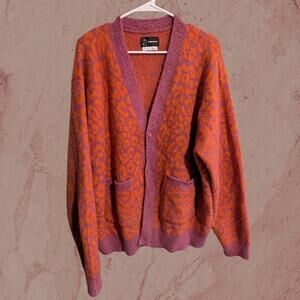 Original Use fuzzy leopard knit cardigan 🐆